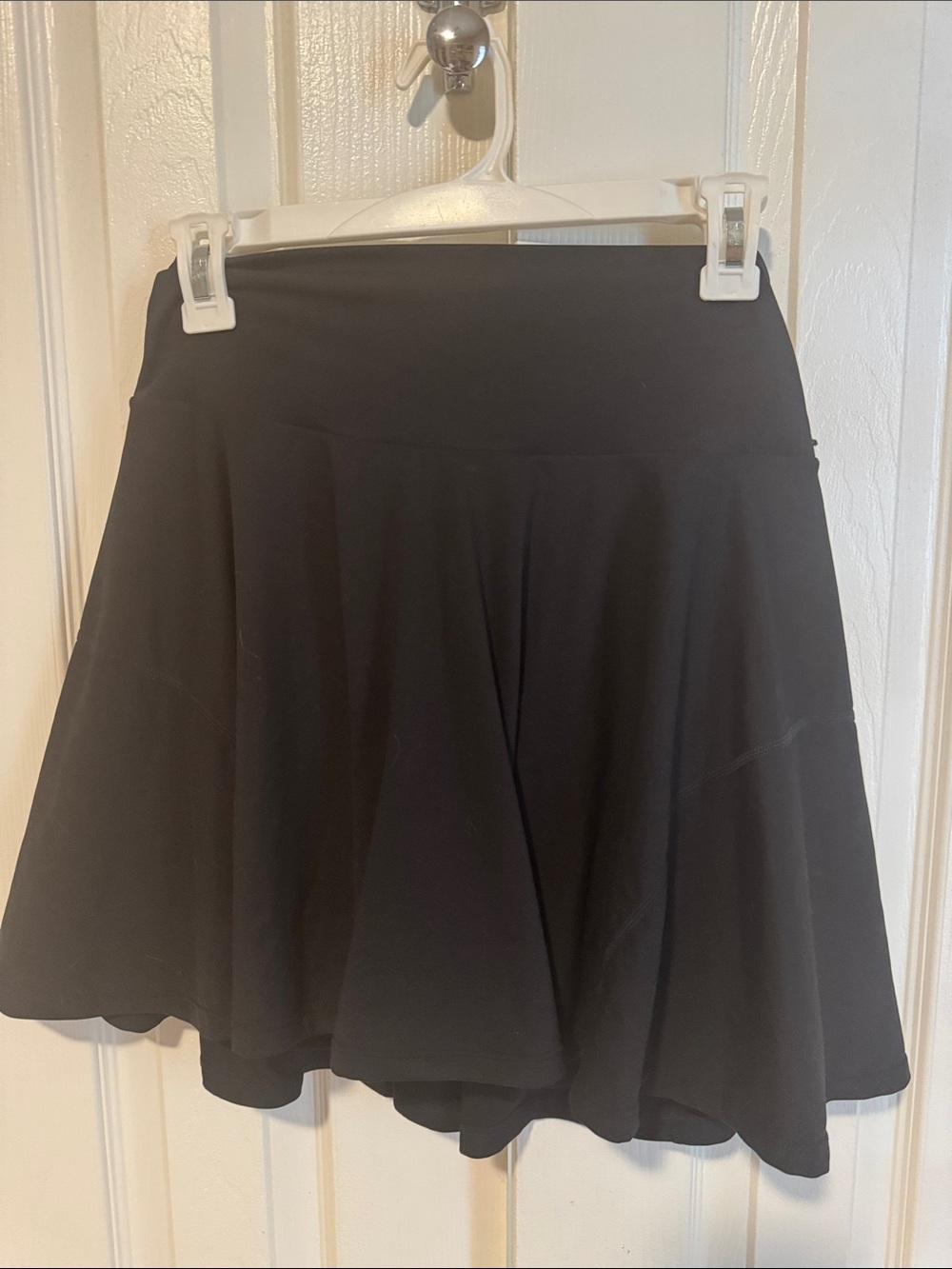 POPFLEX Women's Black Flared Skirt has bike shorts underneath